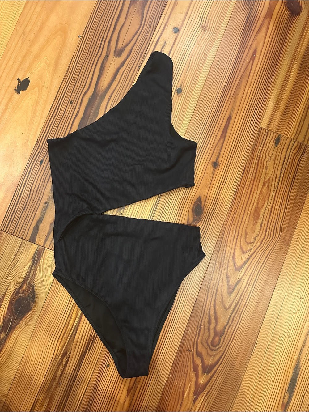 Beach Riot Black One-Shoulder Cutout One-Piece Swim
